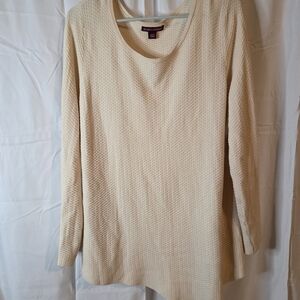 Jessica London Women's Cream Textured Long Sleeve Top Size 18/20